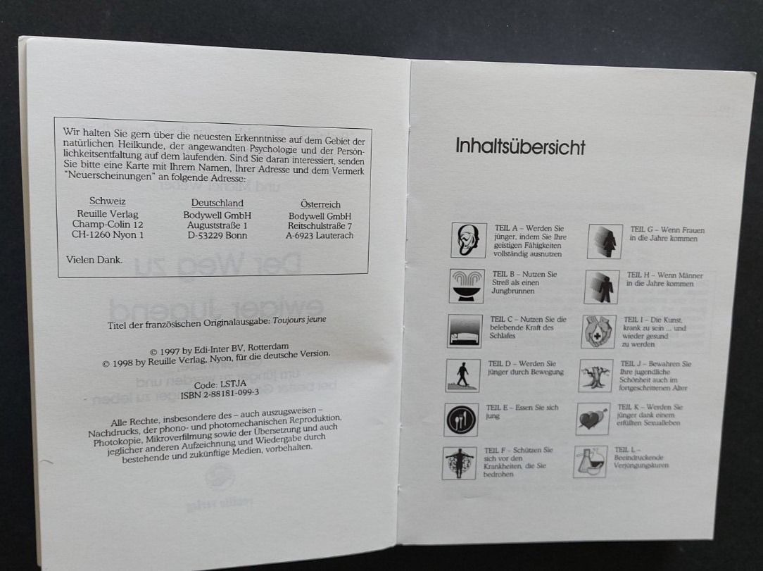 Libri: Der Weg zur Ewigen Jugend – Usato da Zürich venduto da t24_de 1