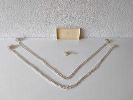 Tracht Schmuck Ketten Blumenbrosche & Ohrstecker Silber