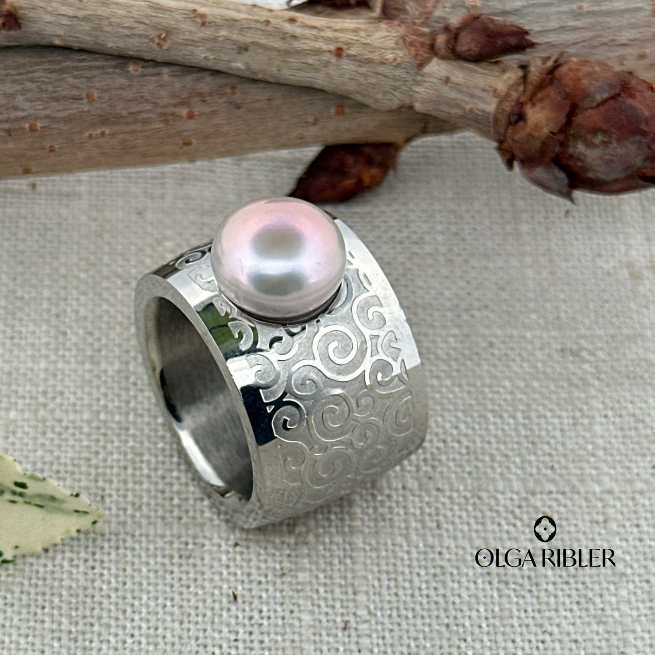 Olga Ribler Bagues: Edelstahl Ring mit Perle Grösse 58 – Neuf (Voir description) à Luzern par Schmuckoutlet 5