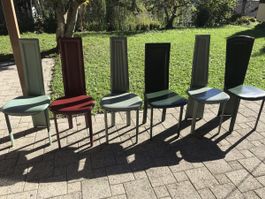 6x Designer Leder Stühle Hand made Italy