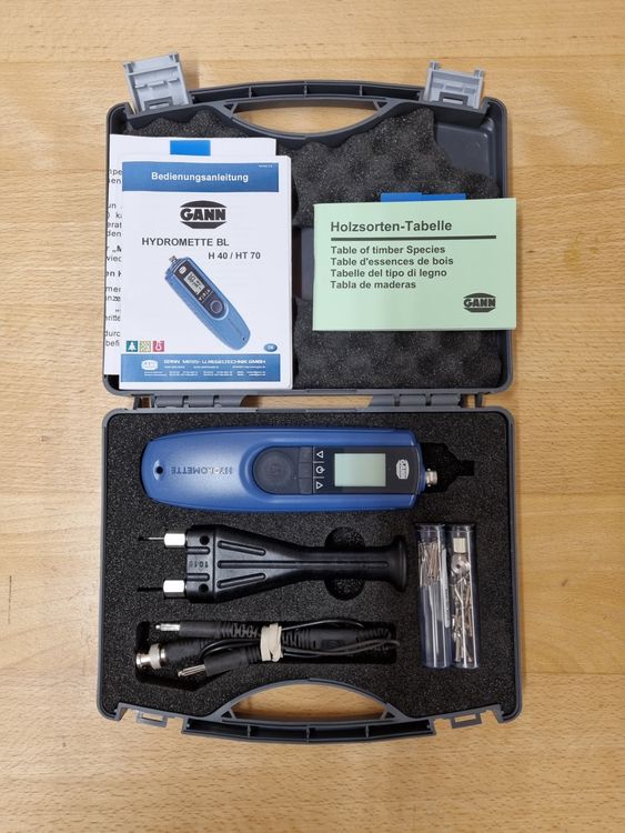 Tragbares 4-poliges LCD-Display Digitaler Holzfeuchtigkeitsmessgerät-Analysator Hygrometer-Holzfeuchte detektor Holzfeuchte tester