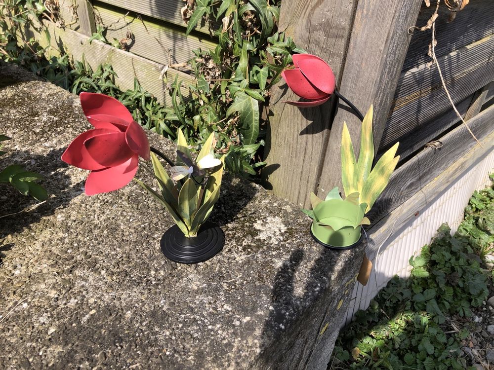 Gartenstecker Pferd & Schmetterling - 2-teiliges Metall-Dekoset Für Draußen