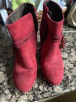 Damen Stiefeletten Cube rot Grösse 36 gebrauchter Zustand