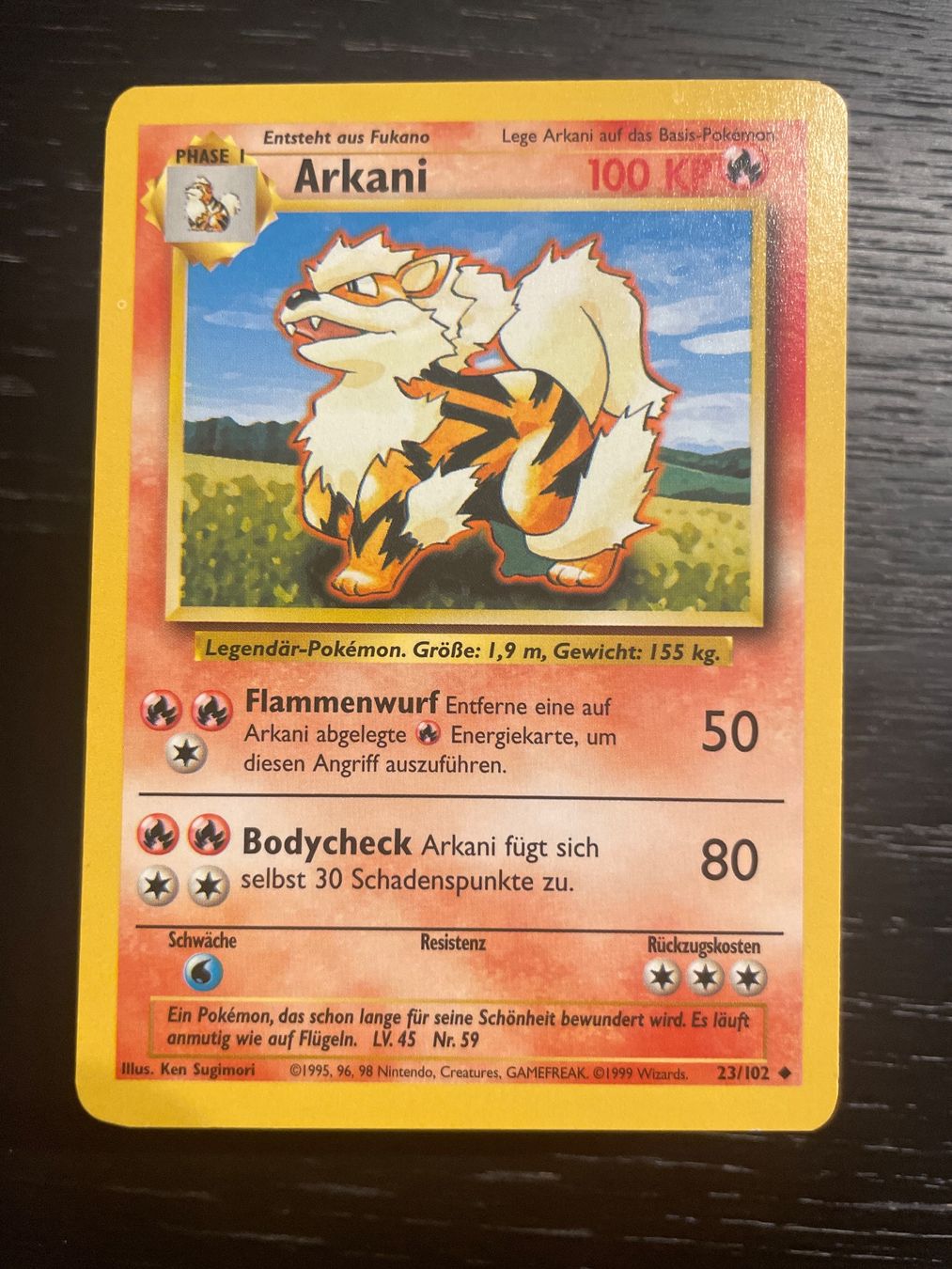 Pokémon Carte collezionabili: Pokemon Arkani base set 23/102 DE – Usato da Hugelshofen venduto da Suimosa