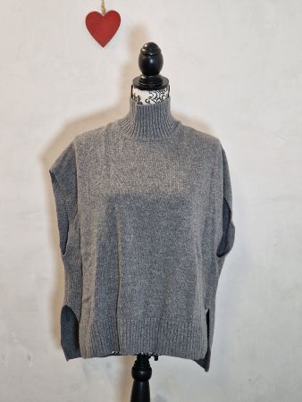 Ärmelloser Pullover Rollkragen grau Wolle esprit M wie neu