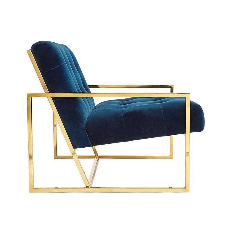 Sessel: 2x Jonathan Adler Goldfinger Blue Velvet Lounge Chair (-47%) – Gebraucht aus niederbipp von estherbenz 1
