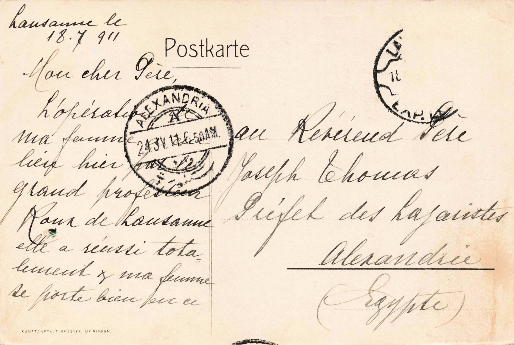 Cartoline postali: Hotel central bellevue lausanne – Usato da Biasca venduto da Blenio71 1
