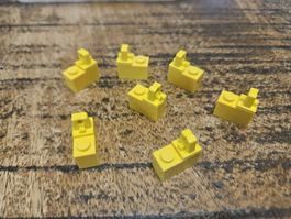 lego 989c01 lot de 7 pièces Yellow Hinge Brick 1 x 2 Locking