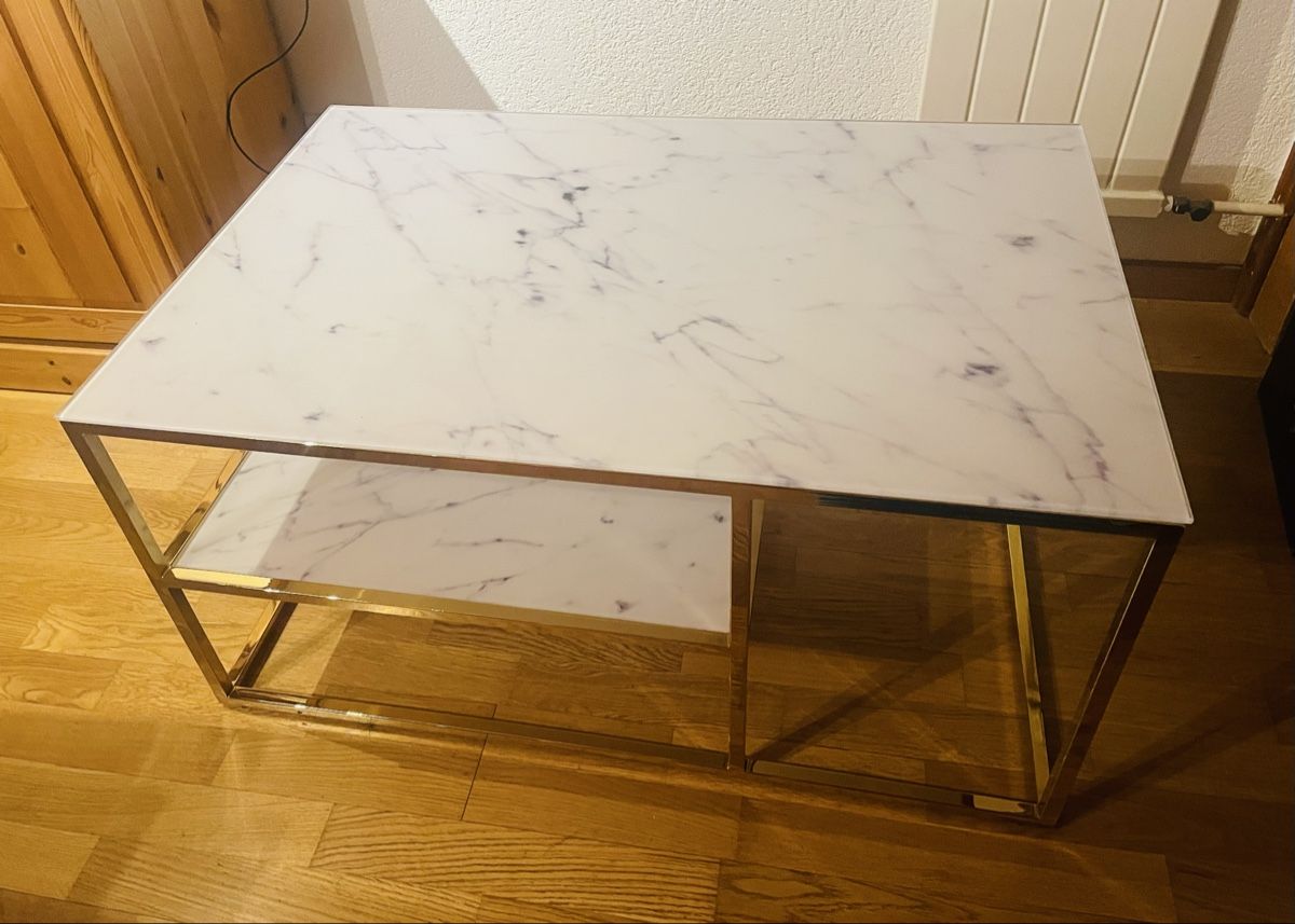 Tavoli: Moderner Couchtisch mit Marmor & Gold Optik – Usato da Rheinfelden venduto da slimjim