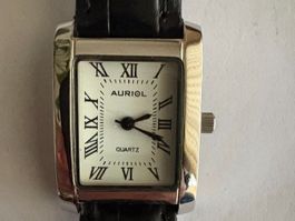 Auriol Damenuhr, Vintage Stil, neuwertig, Lederarmband