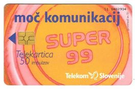 Telefonkarte Slowenien Chip-173 Super99 gelb/rosa