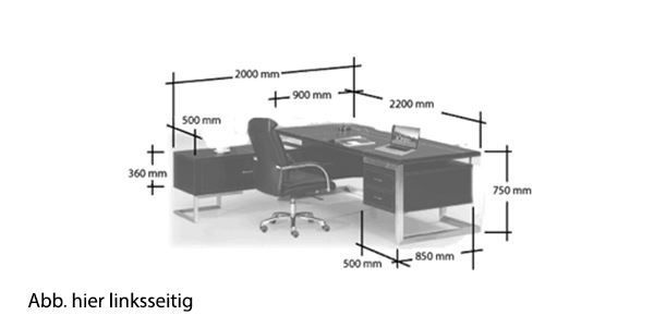 Scrivanie per ufficio: Büro Schreibtisch Venedig rechts – Nuovo e nell'imballaggio originale da Herbertingen venduto da jet-line-e-trade 3
