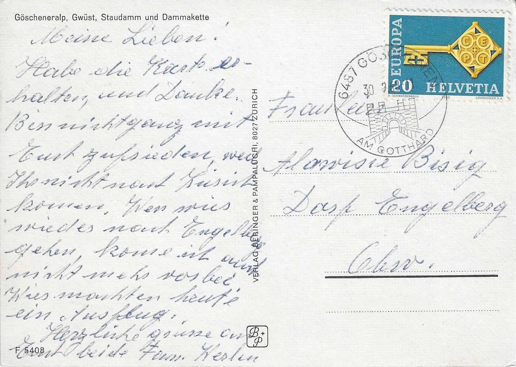 Cartoline postali: Göscheneralp UR – Usato da Rothrist venduto da Stranglehold 1