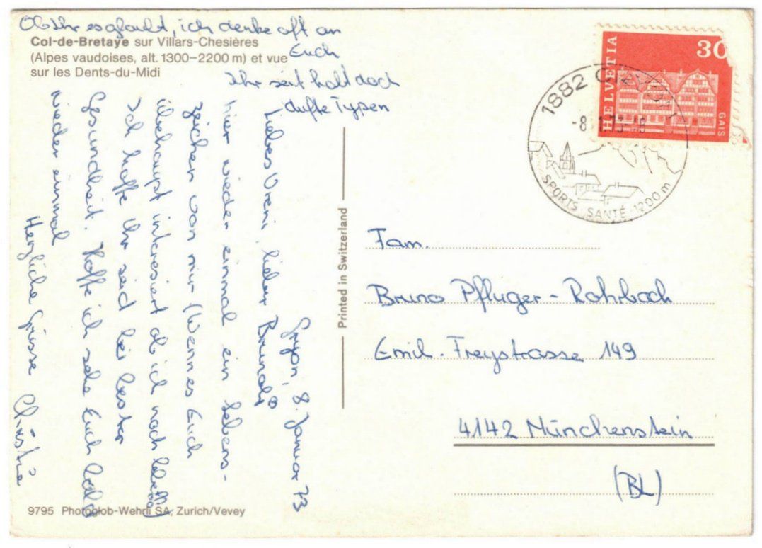 Cartes postales: Villars - Col de Bretaye mit Zug – D'occasion à Binningen par Mountainrider 1