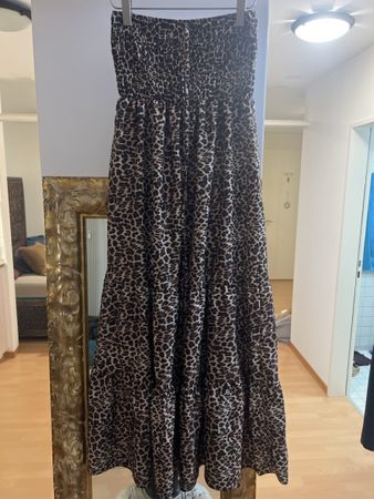 Bandeau Kleid Leo Muster Leopardenlook - dehnbar! 