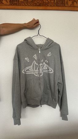Broken Planet Zip-Hoodie grau – Grösse M