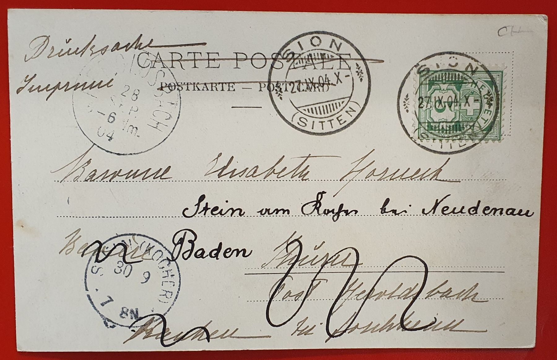 Ansichtskarten: Sion 1904 - Rue du Chateau – Gebraucht aus Kreuzlingen von Rschweiz1 1