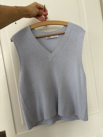 Vest ZARA light blue size S V-neck