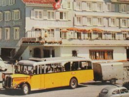 Postauto , Hotel Sonne , Wildhaus am Säntis 1963