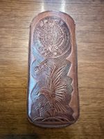 Lederetui mit Aztekenmotiv und Adler Mexico gebraucht