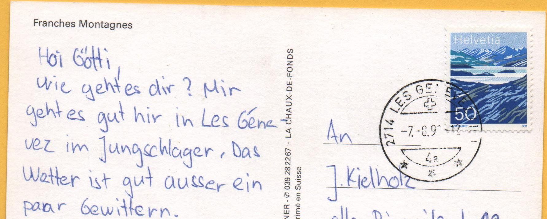 Cartoline postali: LES GENEVEZ – Usato da Jona venduto da philajona 1