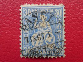 1867: Nr.41b mit Vollstempel von BASEL SBK: 350.-+ sauber