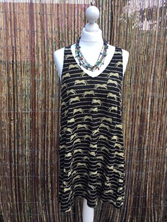 Robe Tunique noir motifs dorés H&M, taille S, NEUF