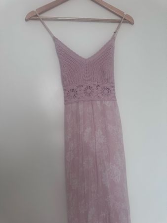 Hollister Maxikleid gehäkelt und gewebt Grösse M Rosa