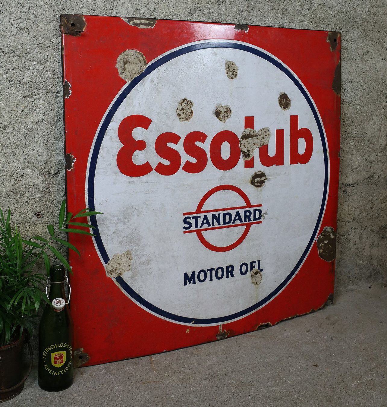 Esso Insegne: Emailschild "Essolub" ca. 80 cm x 80 cm – Usato da Birrwil venduto da brandschatz_birrwil 4