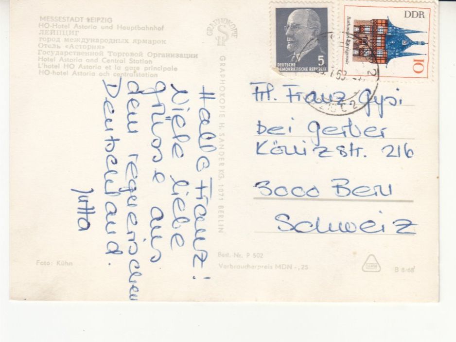 Cartoline postali: Leipzig 1963 – Usato da Bürglen TG venduto da StampGraf 1