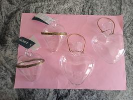 Dekoherzen Glas Set mit 4 Stück