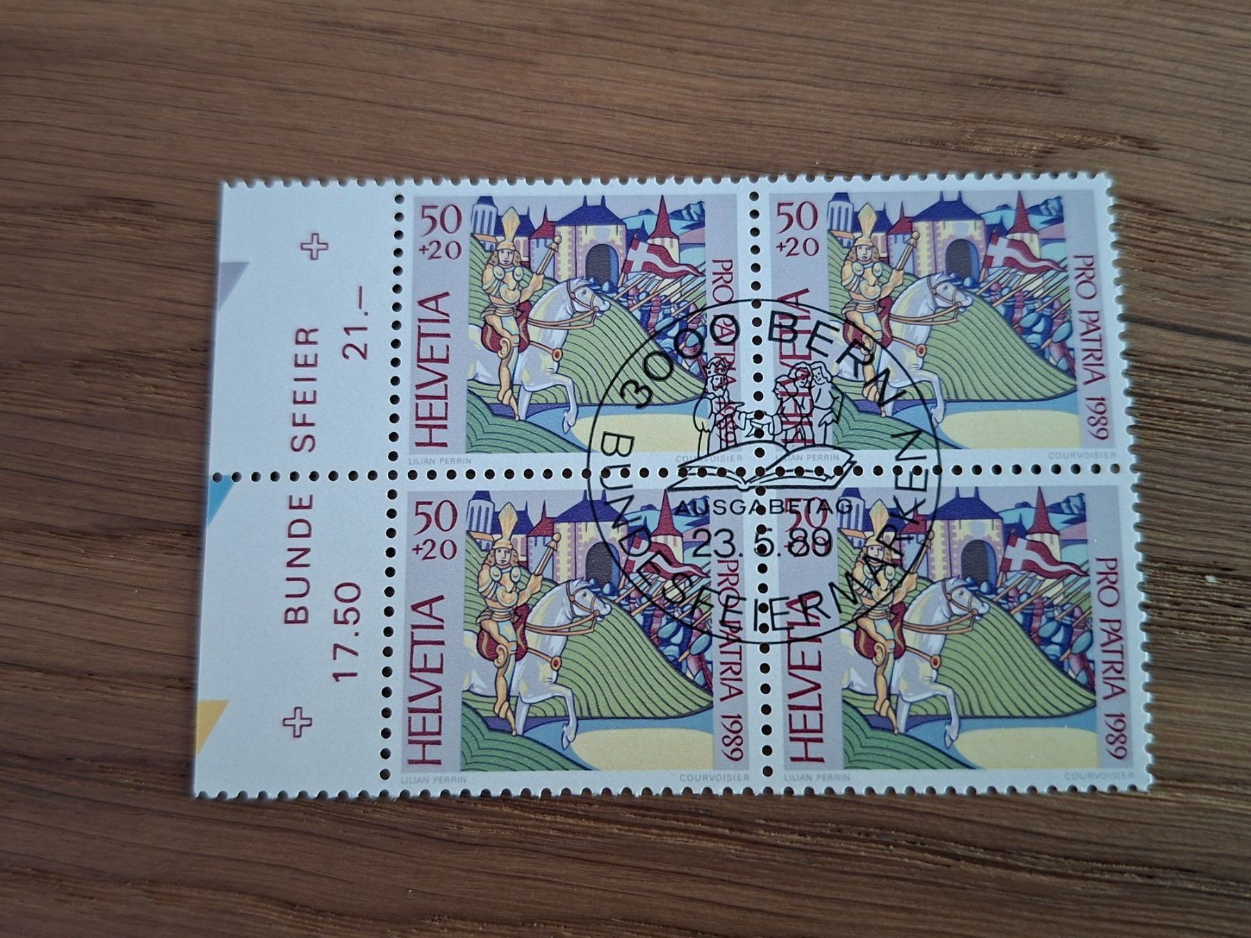 Tutti i francobolli: 4er Blocks: Pro Patria 1989 – Nuovo (secondo la descrizione) da Hinterkappelen venduto da 1399 4