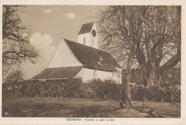 Seeberg BE Kirche alte Linde Kupferdruck ca. 1930