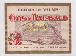 Etikette - Clos de Balavaud (Fendant du Valais) /bd