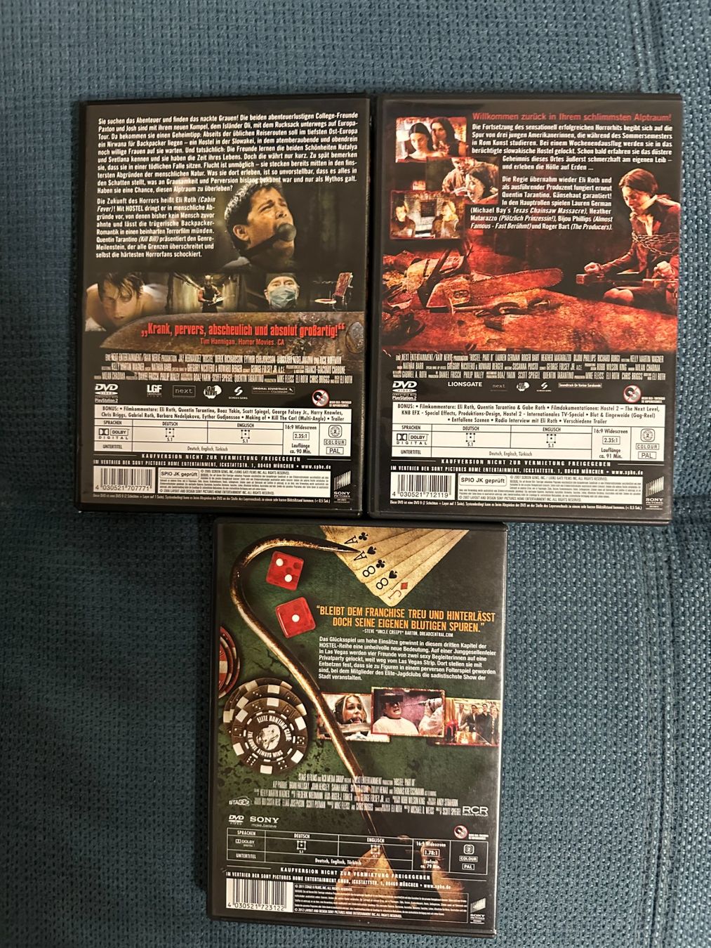 Tutti i DVDs: Hostel 1-3 (3 DVD) – Usato da Basel venduto da jannickpascal 1