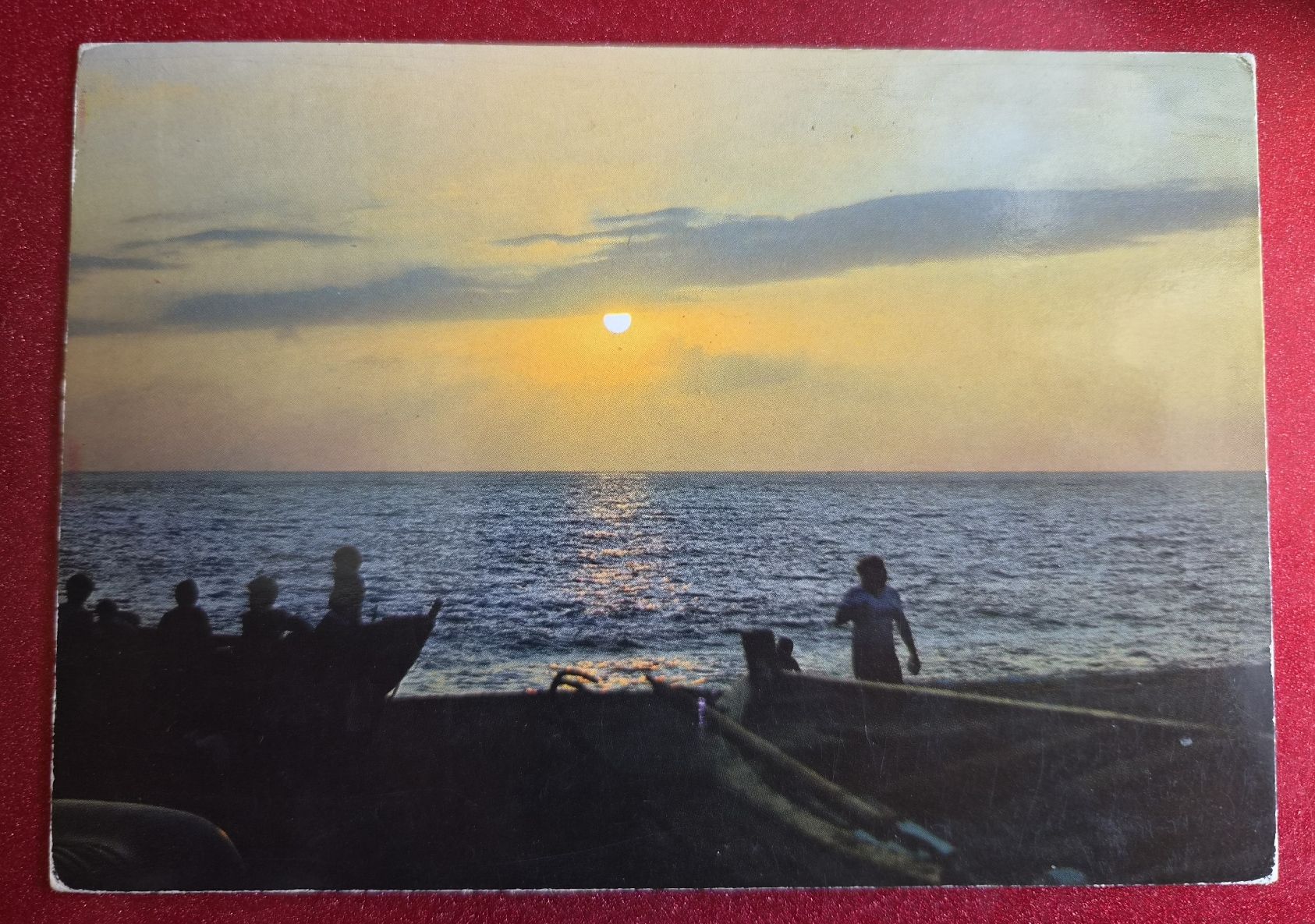 Ansichtskarten: Sonnenuntergang am Meer 1986 – Gebraucht aus Melchnau von Arthurius