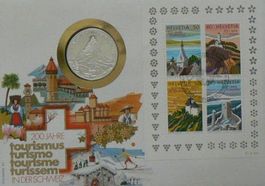 Numisbrief 200 Jahre Tourismus Schweiz Feinsilbermünze 999.9