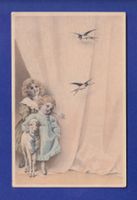 ENFANT - Jeunes filles - Mouton et hirondelles