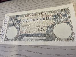Banknote Rumänien 100000 Lei 1945 Sammlerstück Zustand