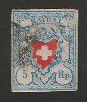 1851 : Rayon Nr. 17II, vollrandig, mit Abart