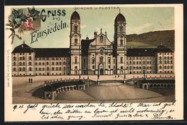 Litho Einsiedeln, Kirche und Kloster, Bl