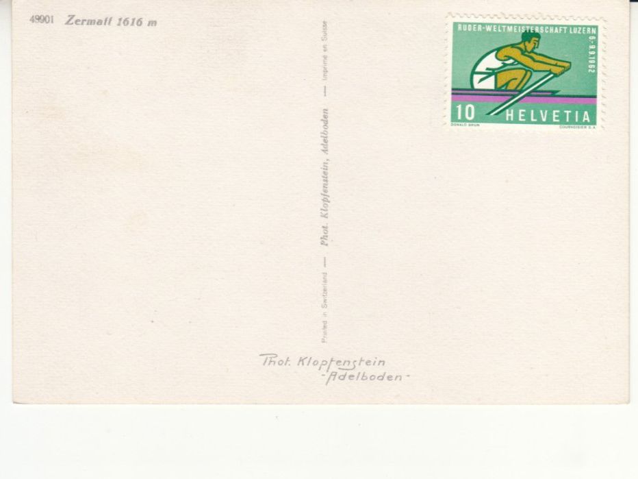 Cartoline postali: Zermatt 1962 – Usato da Bürglen TG venduto da StampGraf 1
