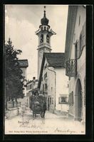 Samaden, Strassenpartie mit Turm und Pfe
