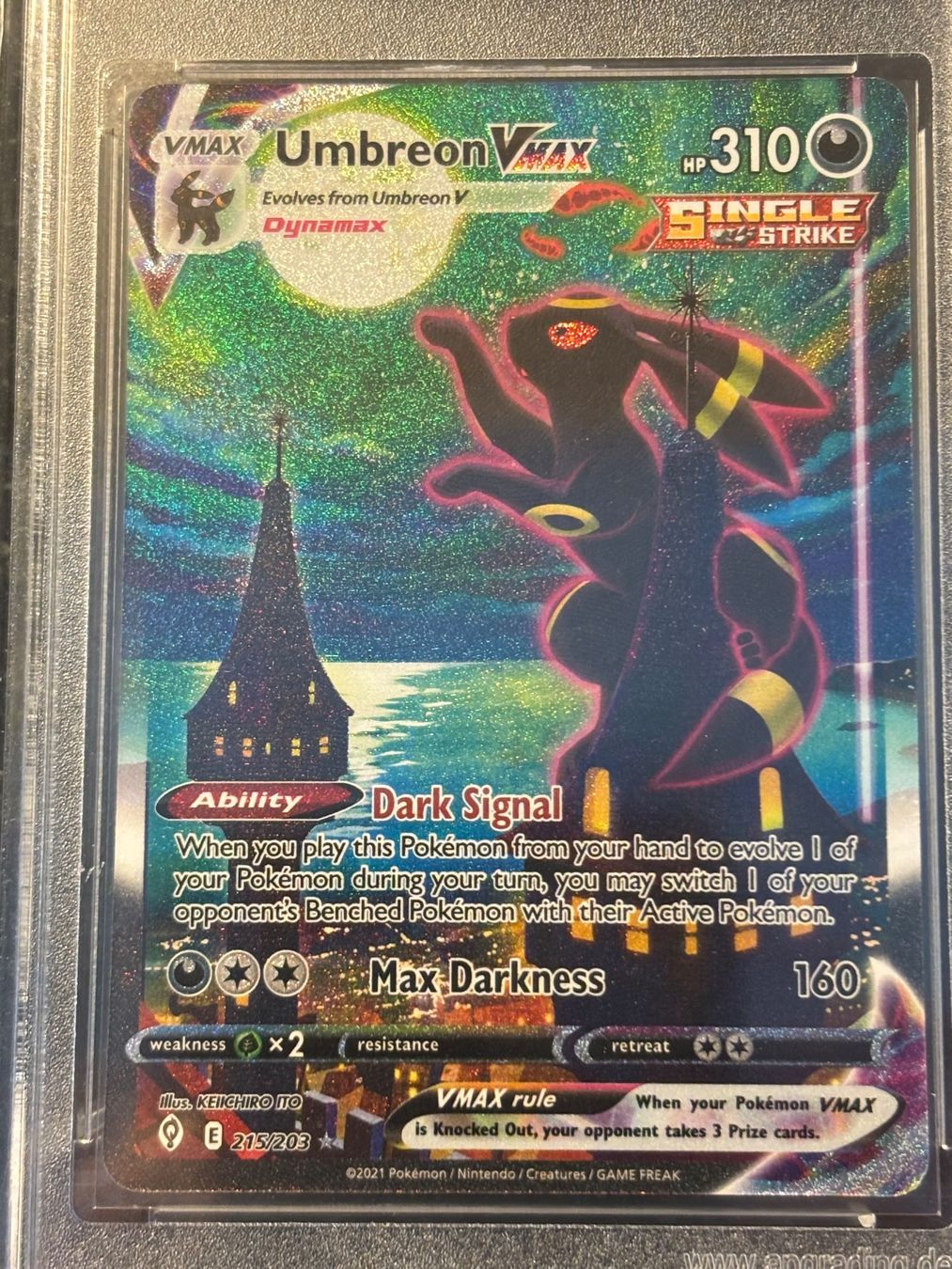 Pokémon Carte collezionabili: Umbreon Vmax Alternate 215/203 (Evolving Skies) – Nuovo (secondo la descrizione) da Burgdorf venduto da Doraiga 1