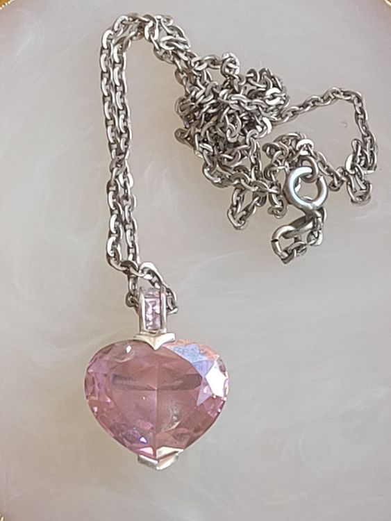 Collier Pendentif Cœur En Argent 925 Vintage - Occasion, Couleur Argenté