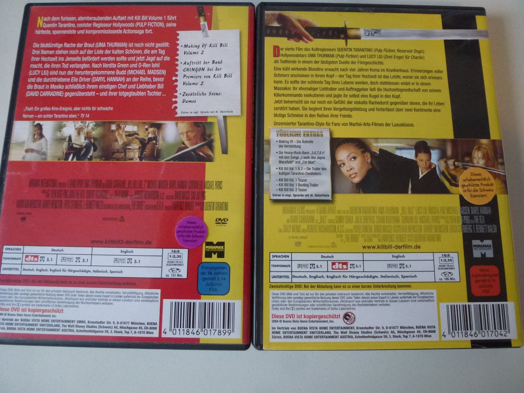 Tutti i DVDs: Kill Bill - Vol. 1 & 2 (2 DVDs) – Usato da Bern venduto da Frebo 1
