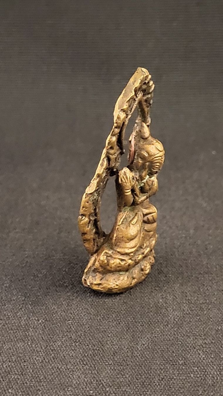 Statuette: Kleine Bronze-Figur Gottheit asiatisch – Usato da Basel venduto da spinne02 1