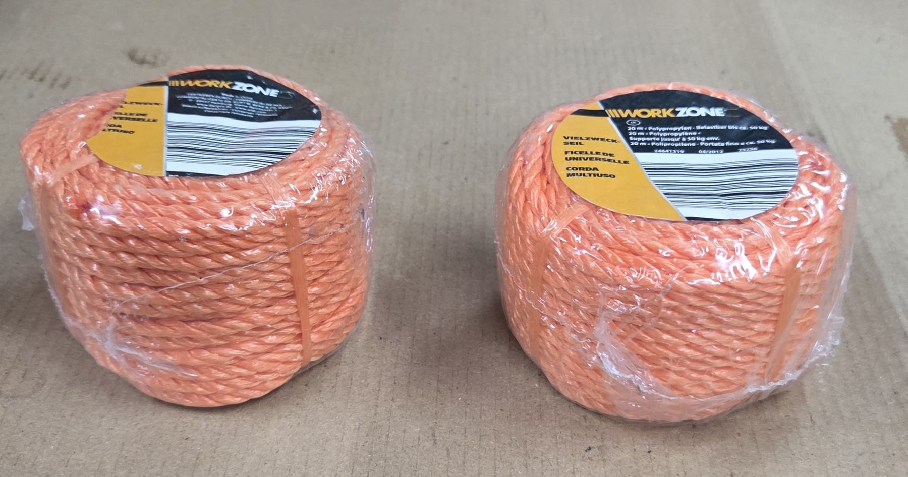 Seile: WORKZONE Vielzweckseil orange 20m neu – Neu und originalverpackt aus Kirchberg SG von Bibsli