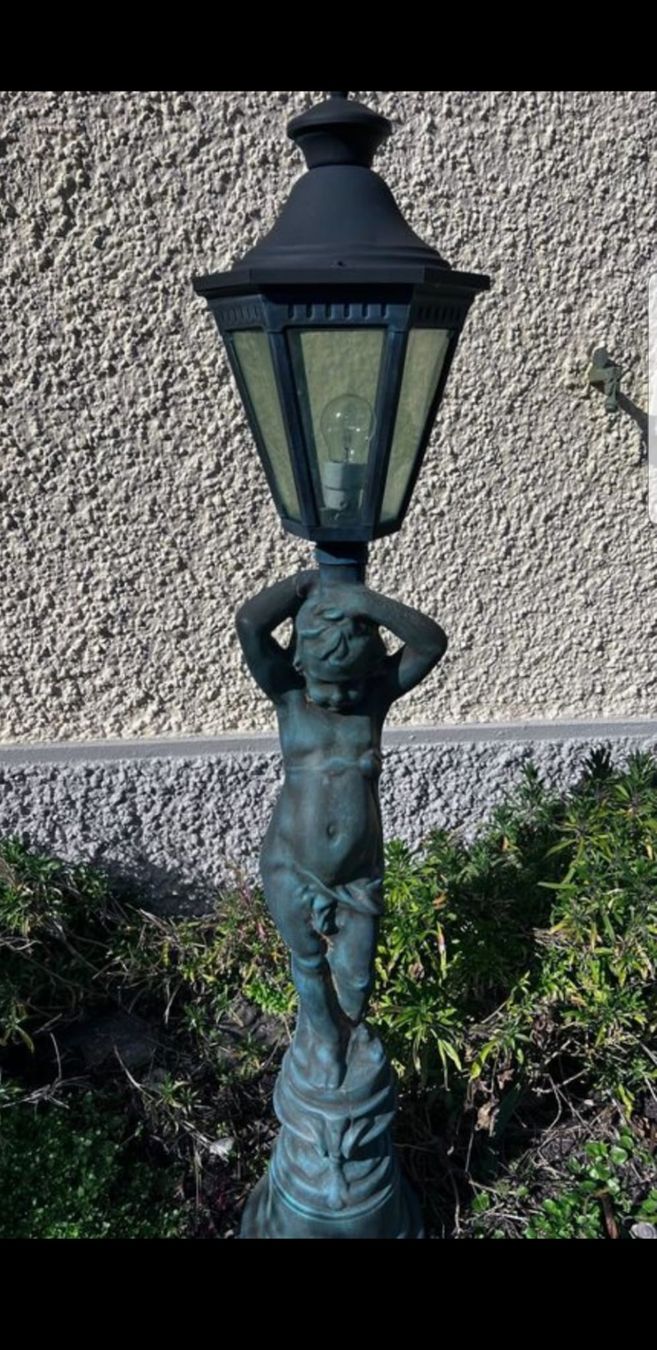 Lampen: Engellampe - Gartenlampe mit Engel - Putti - Putte - Garçon – Gebraucht aus Staufen von jasminm01
