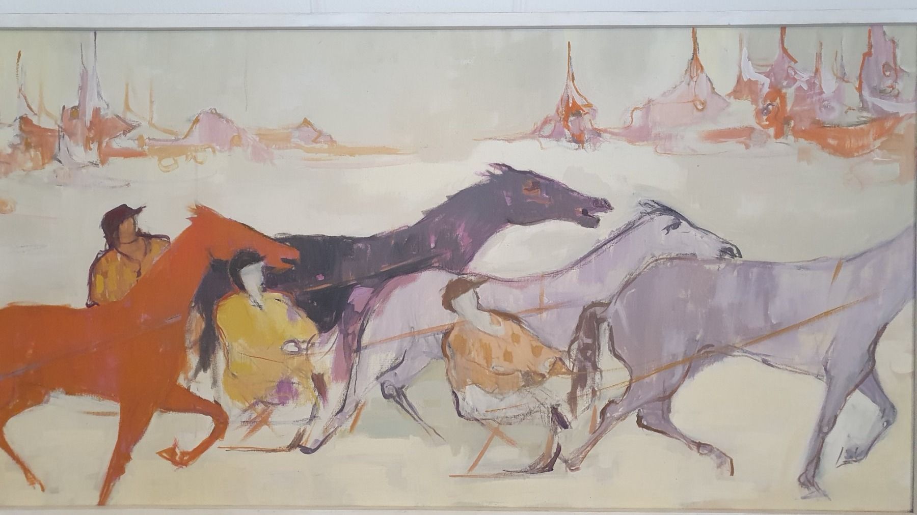 Dipinti: Wunderschönes Oelbild "Trabrennen Arosa" – Usato da Fidaz venduto da KunstsammlerGR60